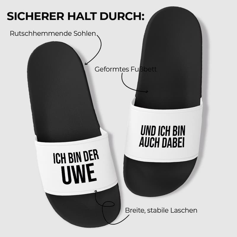 Personalisierte Badelatschen für Männer und Frauen | Rutschfest | Urlaub