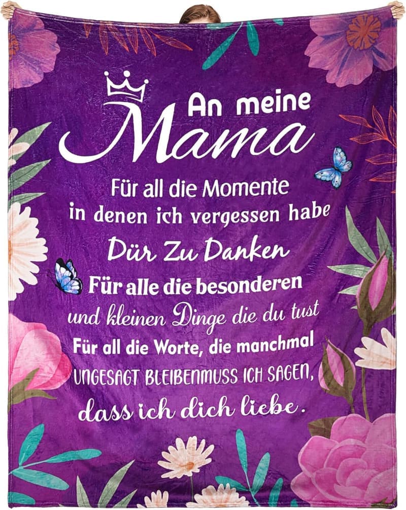 Personalisierte Decke für Mama – Geburtstag oder Muttertag, 1,4 x 1,8 m