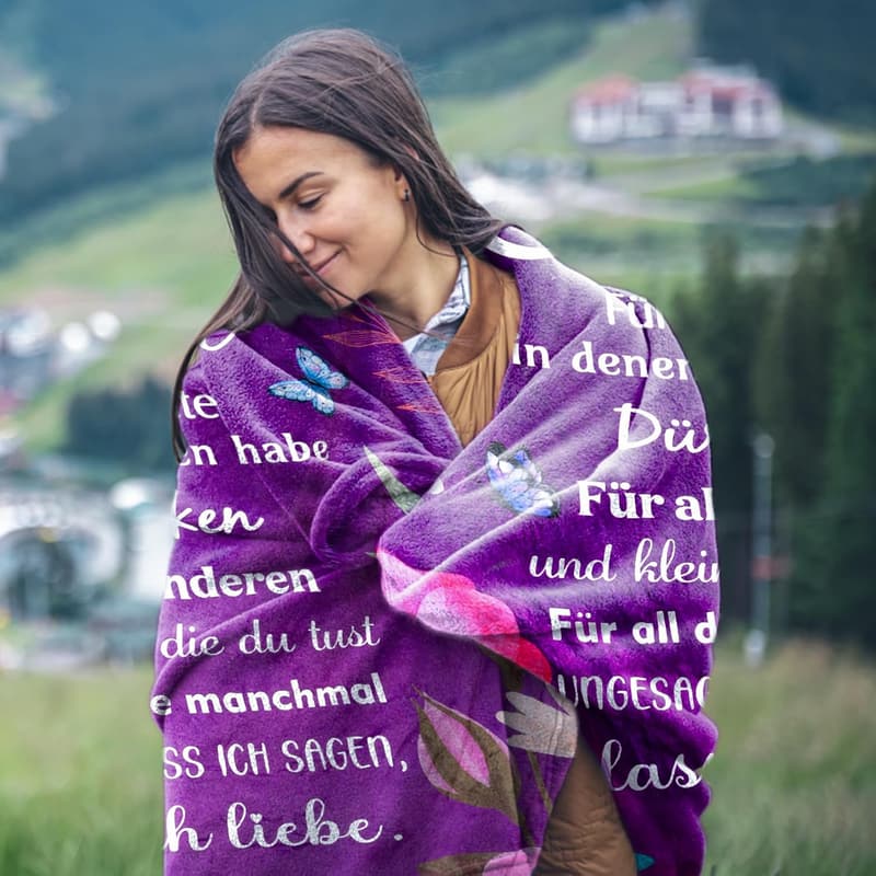 Personalisierte Decke für Mama – Geburtstag oder Muttertag, 1,4 x 1,8 m