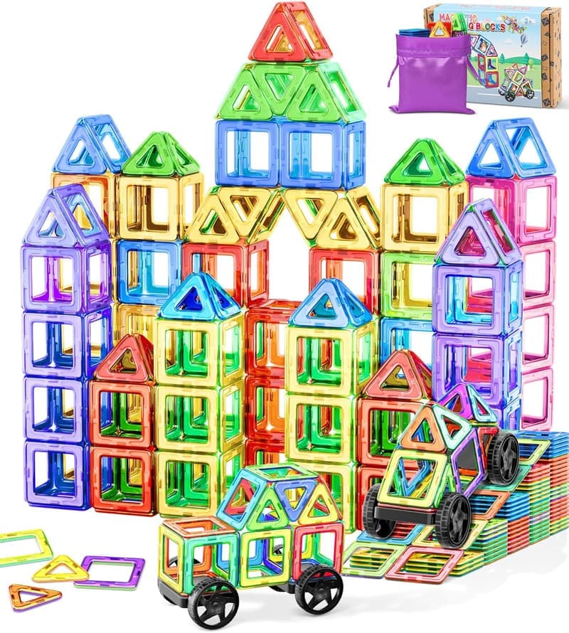 Magnetische Bausteine 50 Teile - Montessori Spielzeug für Kinder ab 3 Jahren