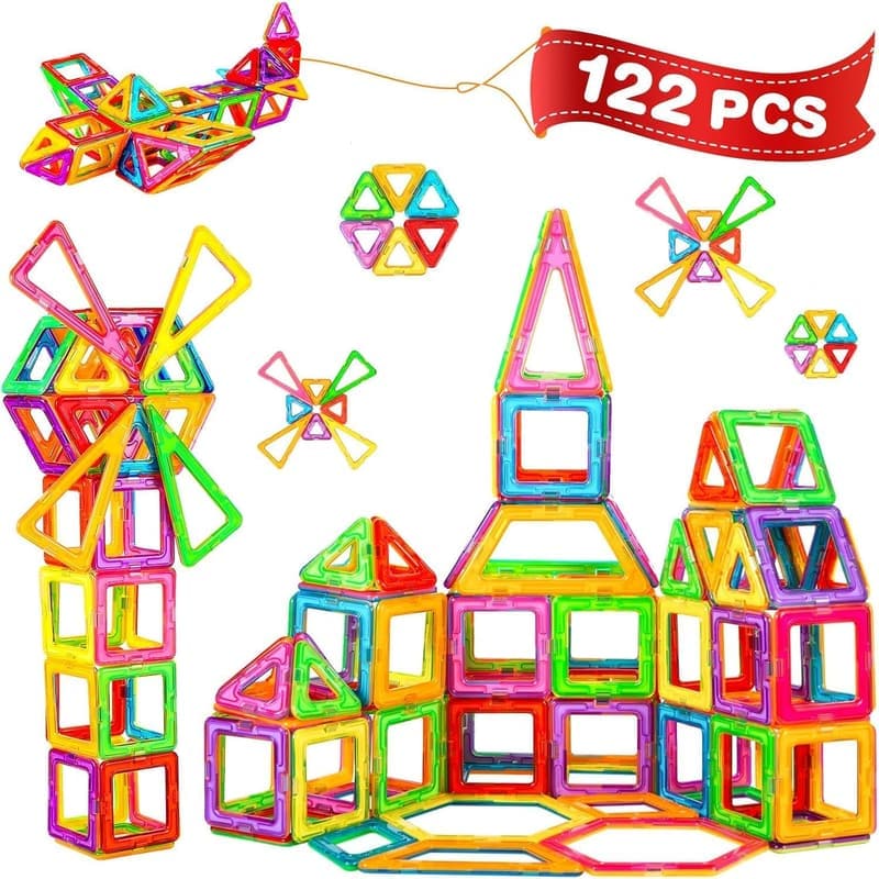 Crenova Magnetische Bausteine 122 Teile für Kinder ab 3 Jahren