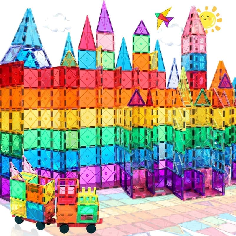 Magnetische Bausteine Set für Kinder ab 3 Jahren – 100-teiliges Montessori Lernspielzeug