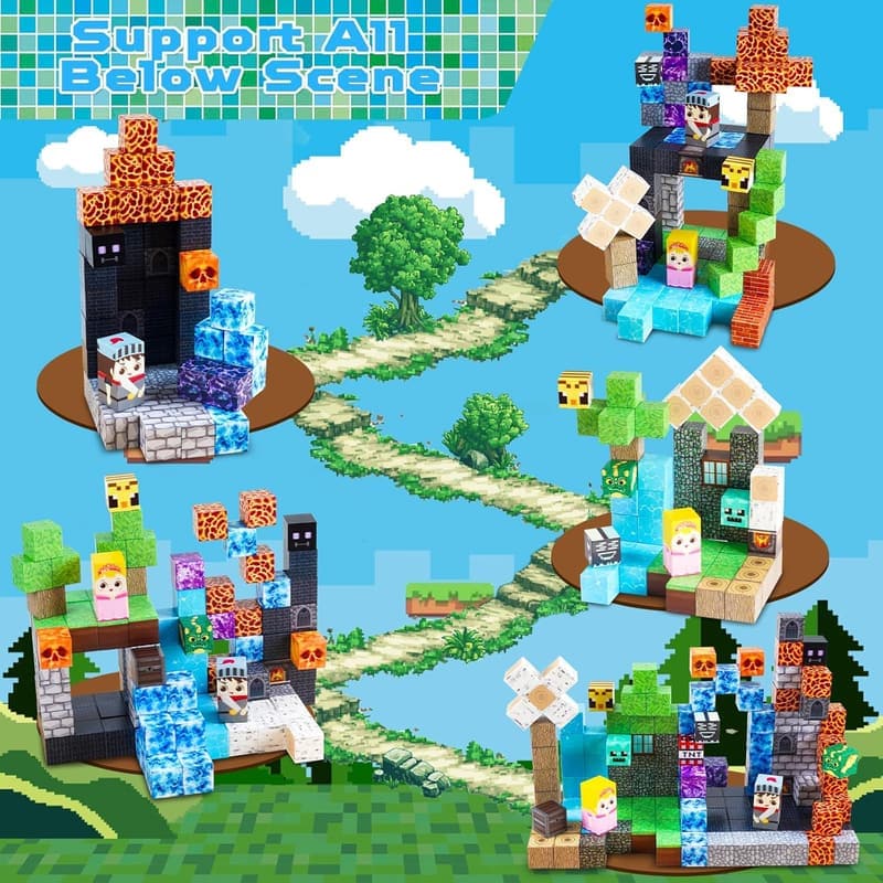 Magnetische Bausteine „Dark Forest Castle“ – 150 Teile Magnetspielzeug für Kinder ab 3 Jahren