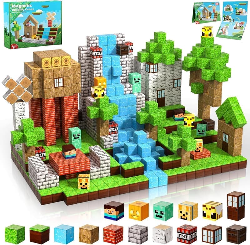 Magnetische Bausteine 100 Stück für Jungen ab 4 Jahren – Bauspielzeug Geschenk