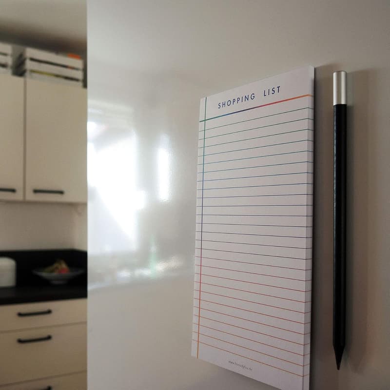Magnetischer Notizblock „Freundlicher Fuchs“ mit 50 Einkaufszetteln und Bleistift