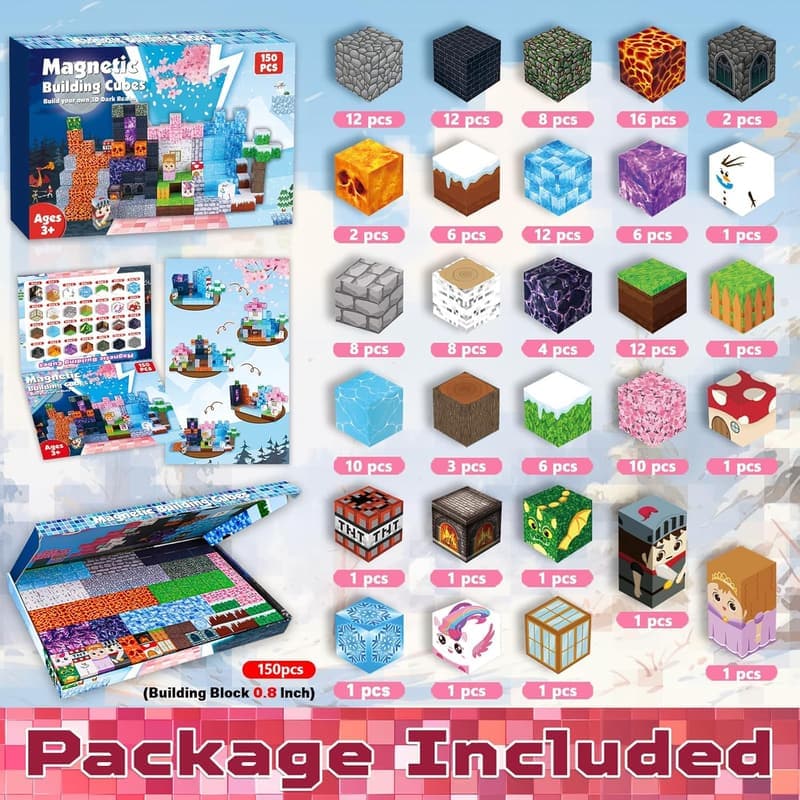 Magnetische Bausteine 150PCS für Jungen und Mädchen ab 3 Jahren