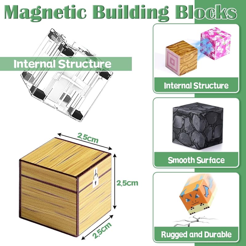 Magnetisches Bausteinspielzeug-Set mit Portal, 84 Teile, für Kinder ab 3 Jahren