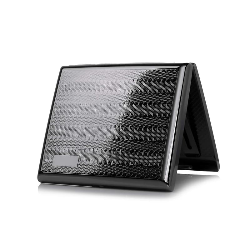 Antikes Metall-Zigarettenetui für 20 Zigaretten, elegant schwarz