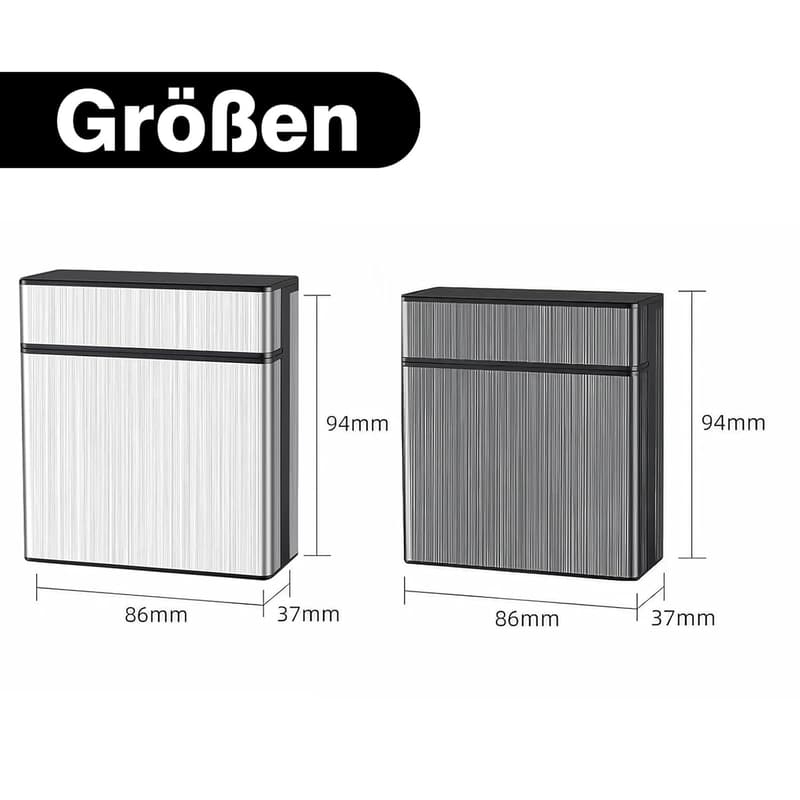 Metall-Zigarettenetui für 40 Zigaretten - 2er Set für Damen und Herren