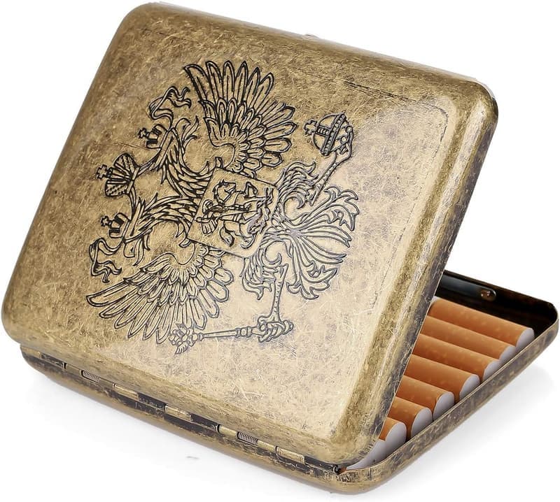 Edelstahl Zigarettenetui für 20 Zigaretten – Retro Design