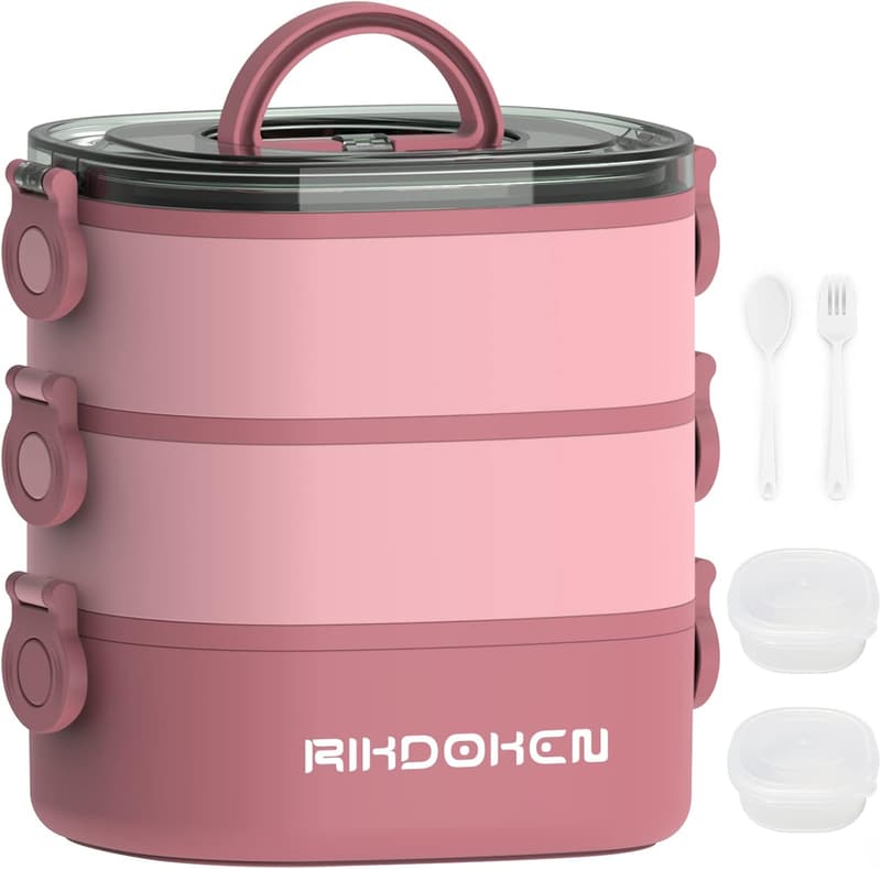 Stapelbare Bento Box mit 2,6 l, auslaufsicher und mikrowellengeeignet