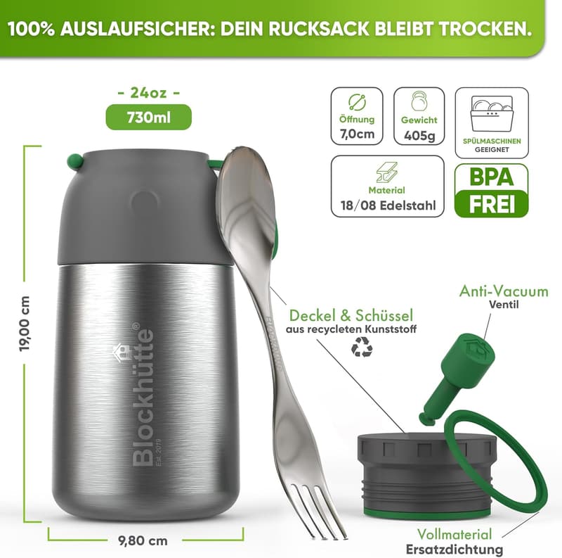 Thermobecher für Kinder 530ml aus Edelstahl, BPA-frei, auslaufsicher