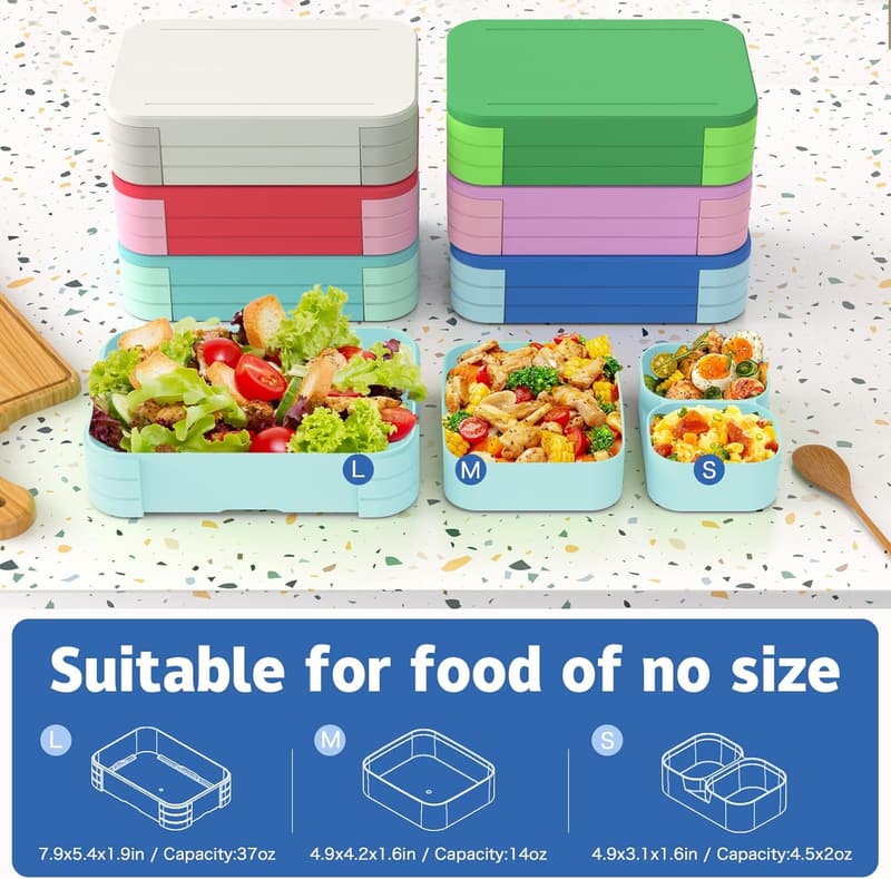 Auslaufsichere 3-in-1 Bento-Box für Kinder - Mikrowellen- & Spülmaschinenfest (Blau)
