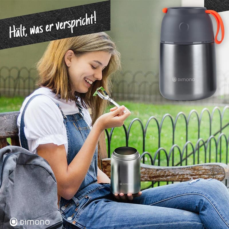 Edelstahl Lunch-Box To-Go, 500 ml Thermobehälter