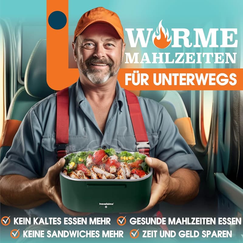Elektrische Lunchbox 1,5L 80W – 3-in-1 Wärmebox für unterwegs