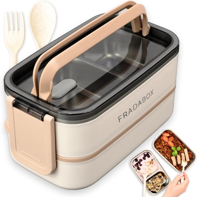 Bento Lunchbox „Taylor“ aus Edelstahl, 2 Etagen, BPA-frei, für Erwachsene