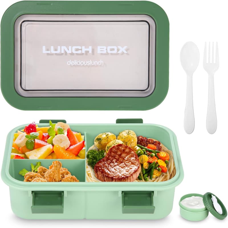 Huifoo Lunchbox Set 1250ml mit Fächern für Kinder und Erwachsene
