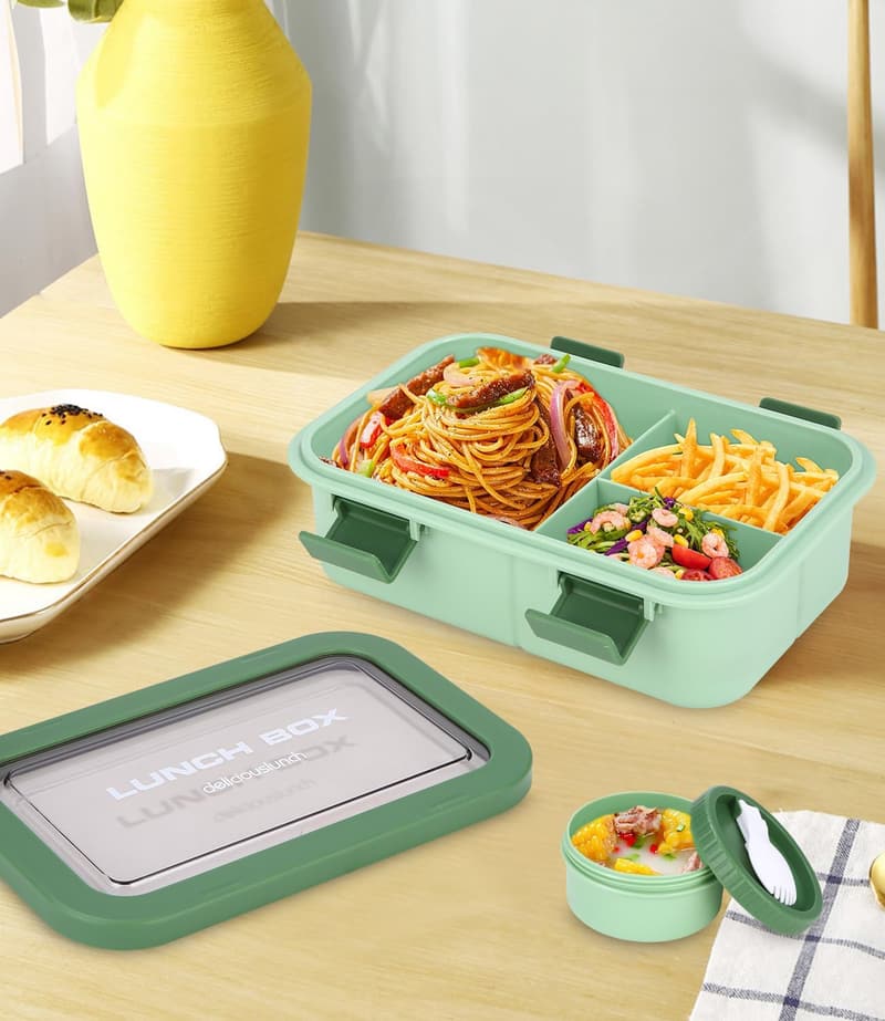 Huifoo Lunchbox Set 1250ml mit Fächern für Kinder und Erwachsene