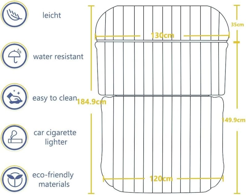 Aufblasbare Auto-Matratze für Reisen und Camping