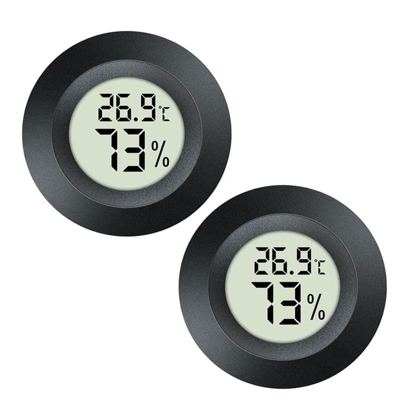 Digitales Hygrometer Thermometer für Innen/Außen, 2er Set, Schwarz