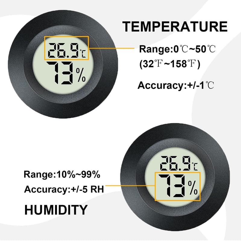 Digitales Hygrometer Thermometer für Innen/Außen, 2er Set, Schwarz