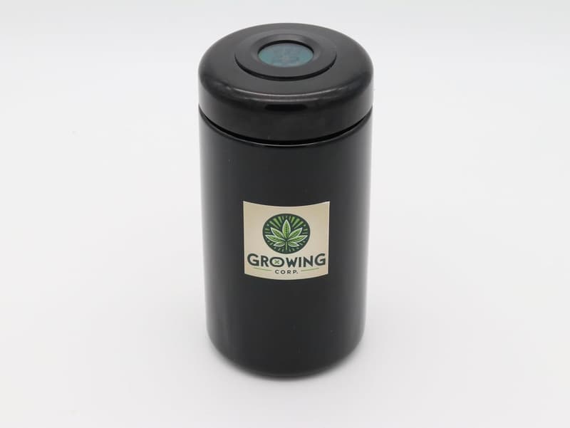 Humidor für Cannabis aus Violettglas mit Hygrometer, 500ml