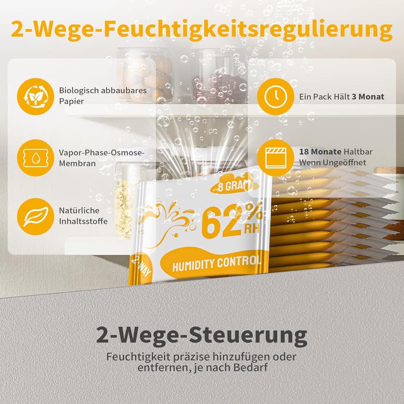 Boadw 2-Wege Feuchtigkeitsregler für Kräuter, 8g, 10 Stück