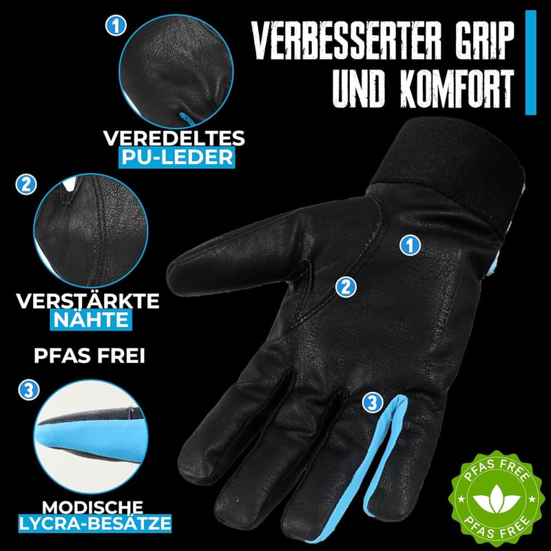Wasserdichte Herren Winter Leder Arbeitshandschuhe für Outdoor-Aktivitäten