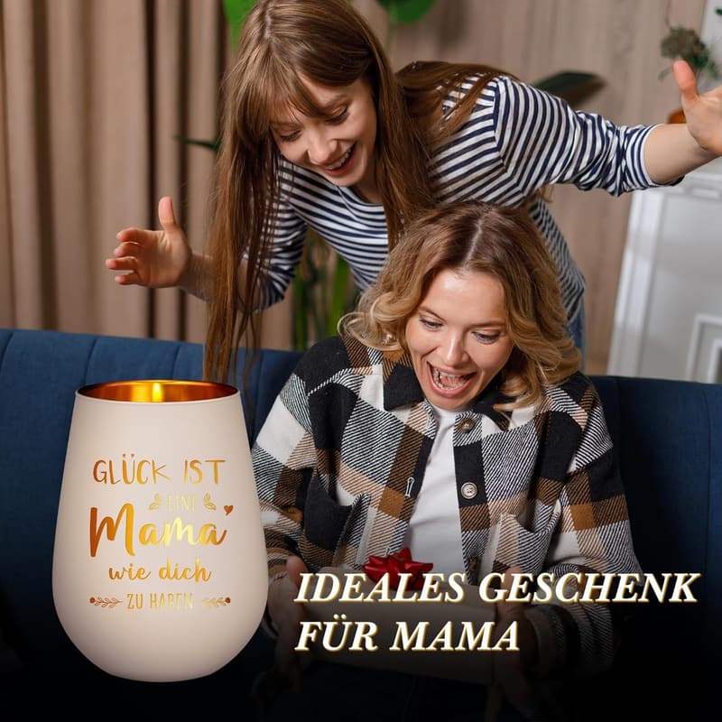 Muttertagsgeschenk: Personalisierbares Windlicht für Mama