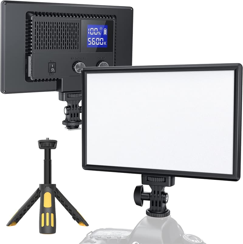 RALENO 116 LED Videoleuchte mit Akku für YouTube und Zoom