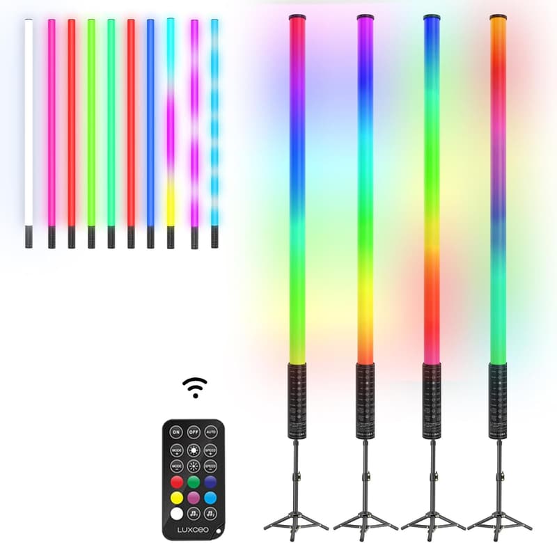 LED Video Lichtstab 120cm mit Stativ, dimmbar und fernbedienbar für Fotografie