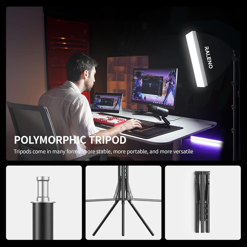 RALENO Softbox Set 40x40 cm mit Stativ und 50W LED für Fotografie