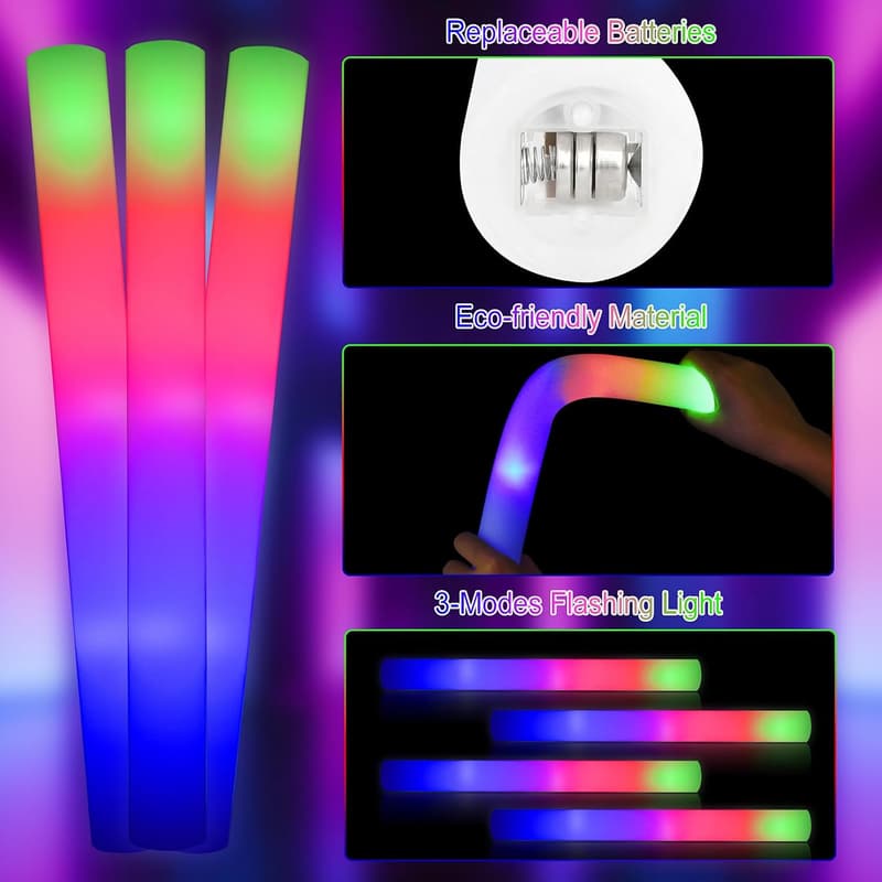 LED Leuchtstab Set mit 24 Teilen – Mehrfarbig für Hochzeiten und Partys