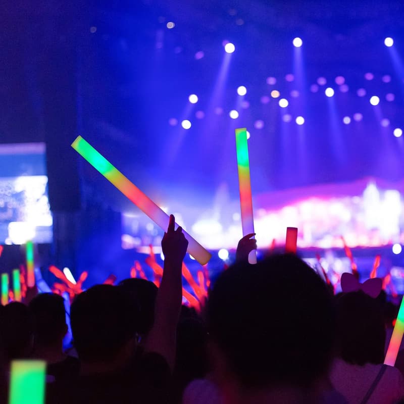 LED Leuchtstab Set mit 12 Stäben – Schaumstoff, 3 Modi für Partys