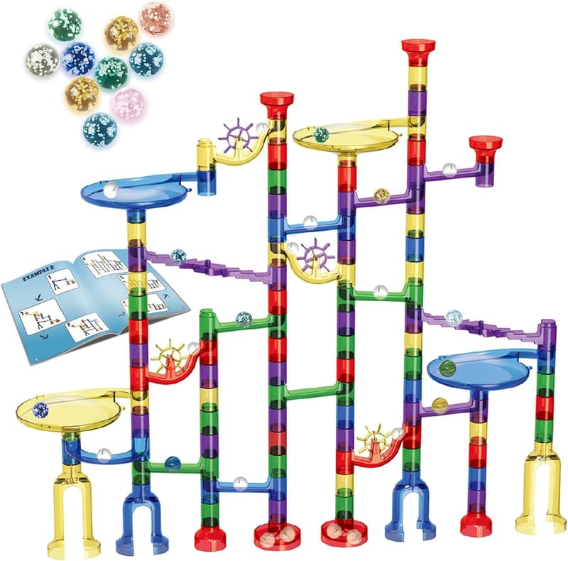 Nachleuchtende Kugelbahn Super Set - langlebiges STEM-Spielzeug für Kinder 4-12 Jahre