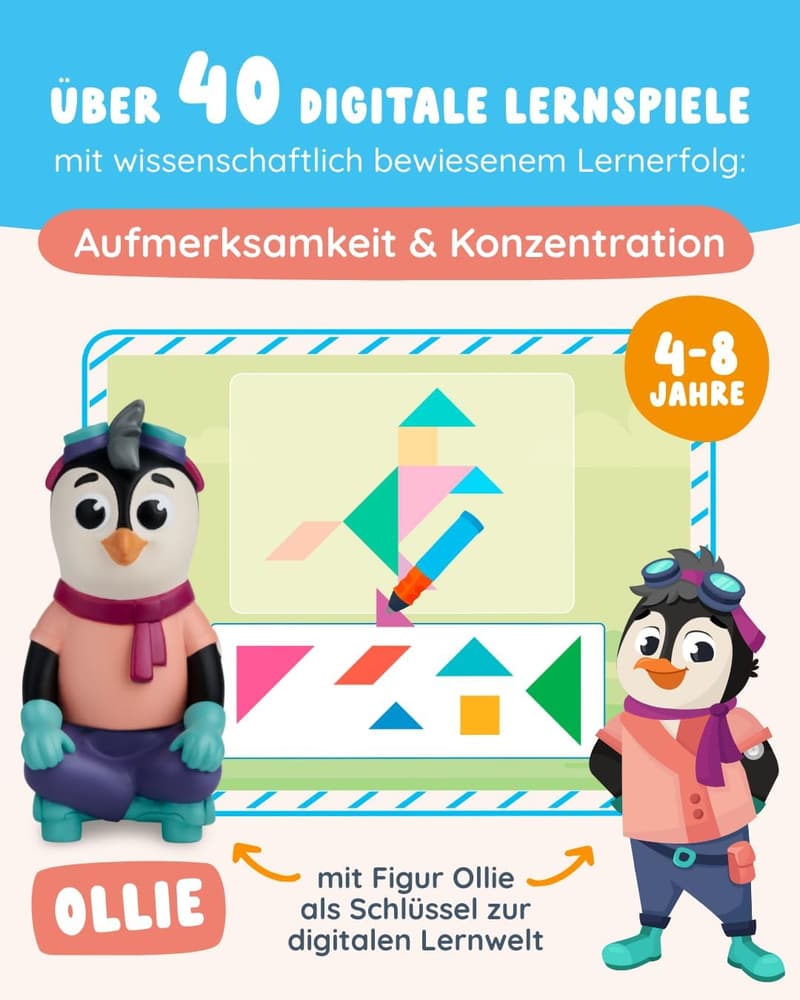Innovatives Lernspiel für Kinder ab 4 Έτη | Figur Ollie zur Förderung von Konzentration und Aufmerksamkeit