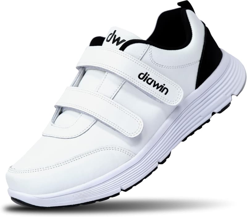 Weite Lederschuhe für Herren und Damen – Extra breite Zehenbox, Klettverschluss, für diabetische Füße