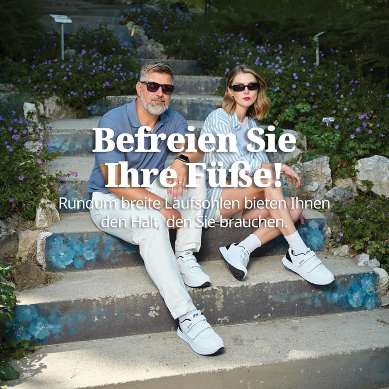 Weite Lederschuhe für Herren und Damen – Extra breite Zehenbox, Klettverschluss, für diabetische Füße
