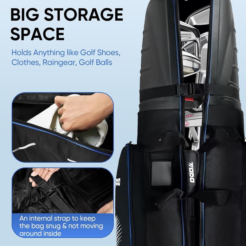 Golf Reisetasche mit hartem Kopfteil für Flugreisen, 1680D wasserdicht, leicht & robust