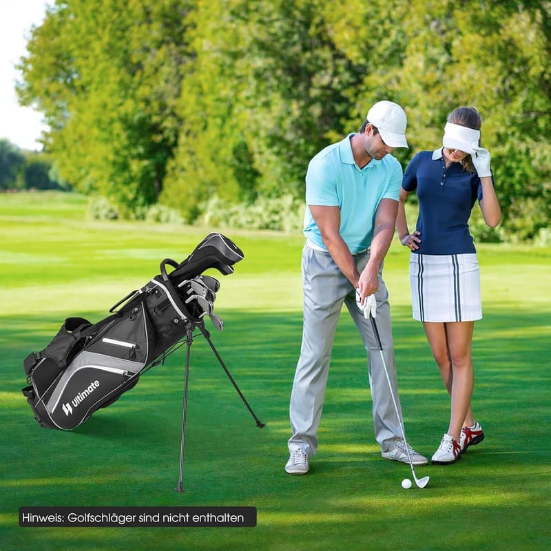 Tragbare Golf-Standtasche mit 14 Fächern und Regenhaube für Herren und Damen