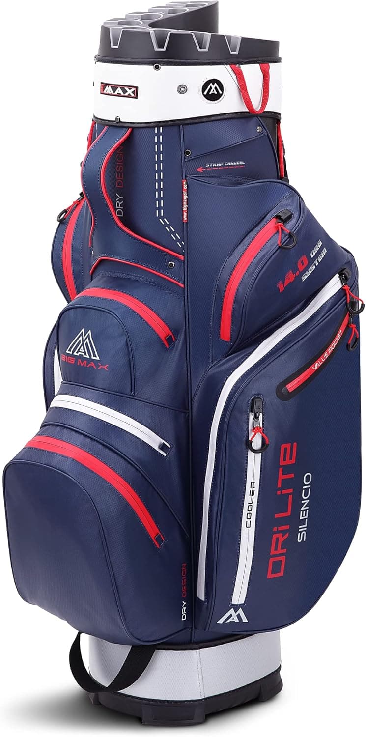 Big Max Dri Lite Silencio 2 Golftasche - Wasserabweisend, Dunkelblau/Rot