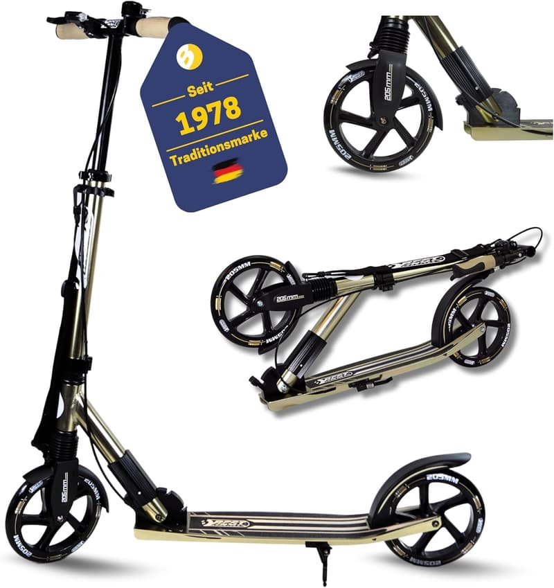 Klappbarer Cityroller 205 mm Olivgrün Metallic für Kinder & Erwachsene