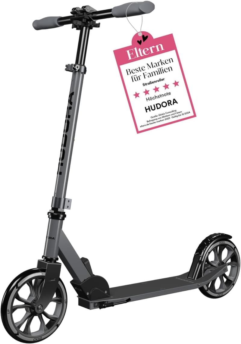 HUDORA Scooter Up 200 – Höhenverstellbarer Aluminium-Roller für bis zu 100 kg