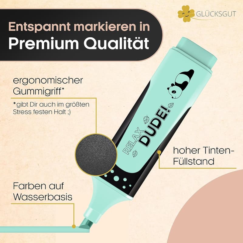 Pastellfarbene Textmarker im Geschenkset – Stressabbau für Büro und Schule