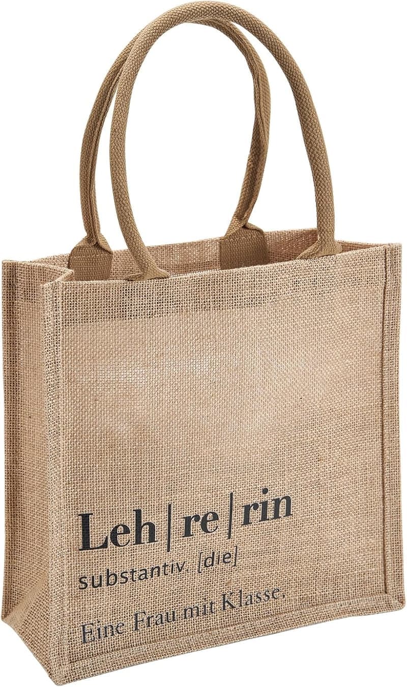 Abschiedsgeschenk für Lehrerin | Jute Tasche mit Stil
