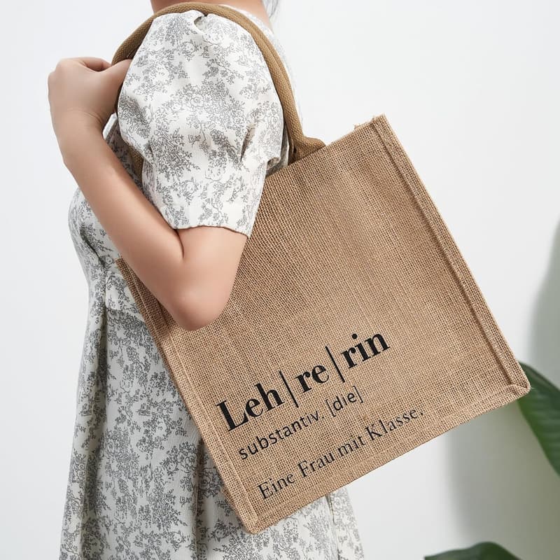 Abschiedsgeschenk für Lehrerin | Jute Tasche mit Stil