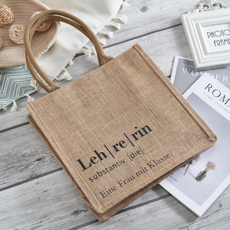 Abschiedsgeschenk für Lehrerin | Jute Tasche mit Stil