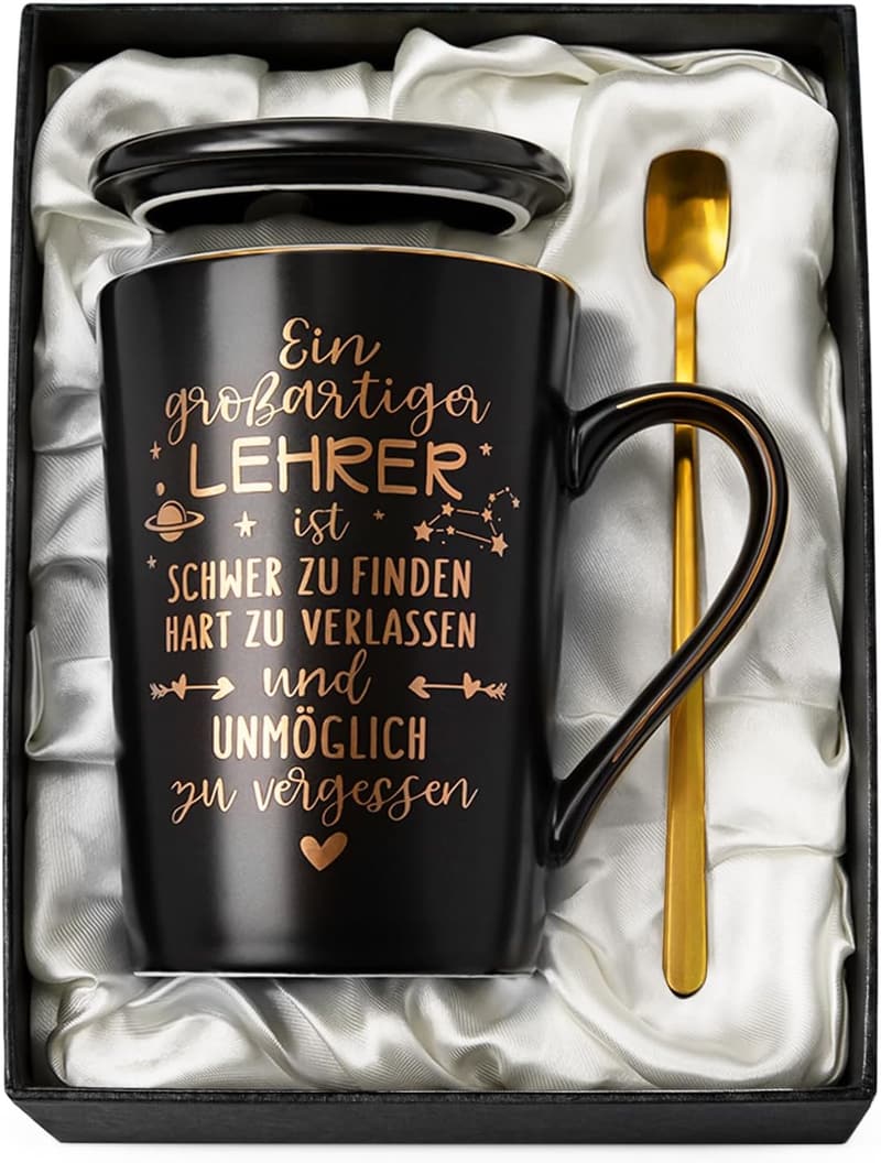 Abschiedsgeschenk Lehrerin - Große Porzellan-Kaffeetasse 400 ml