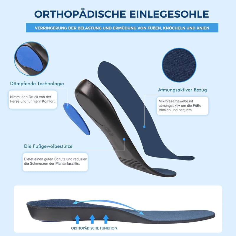 Orthopädische Wanderschuhe für Herren mit Fußgewölbeunterstützung