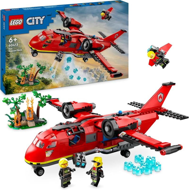 LEGO City Löschflugzeug-Set mit 3 Feuerwehrfiguren für Kinder ab 6 Έτη